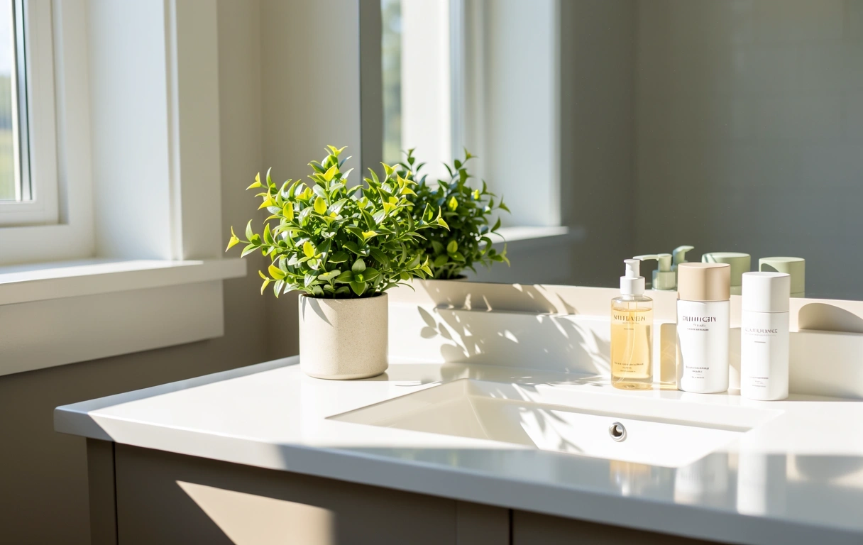 Morning facial care routine